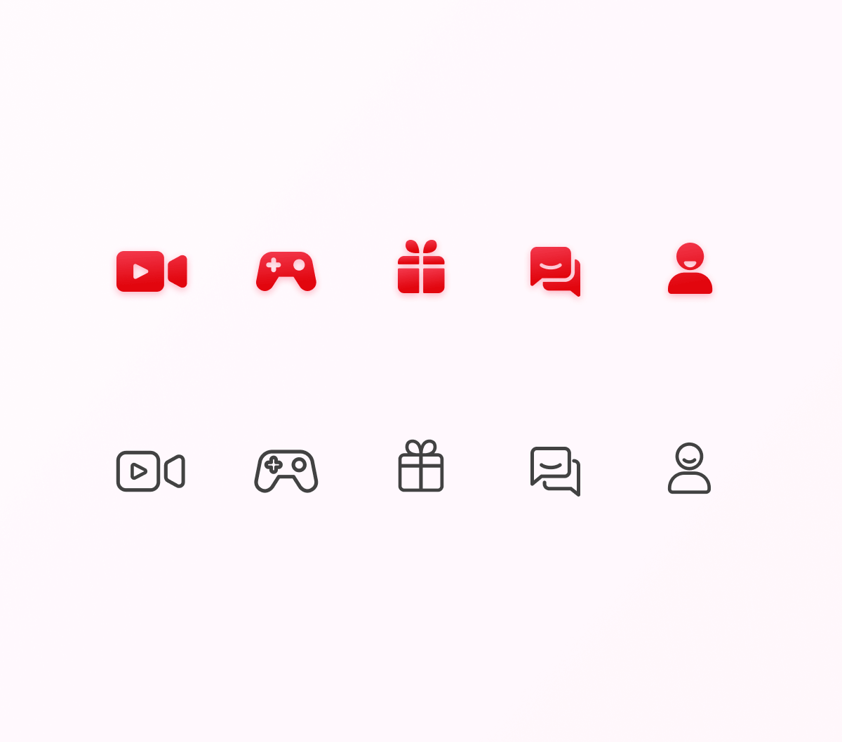 Red Tabbar Icon Design